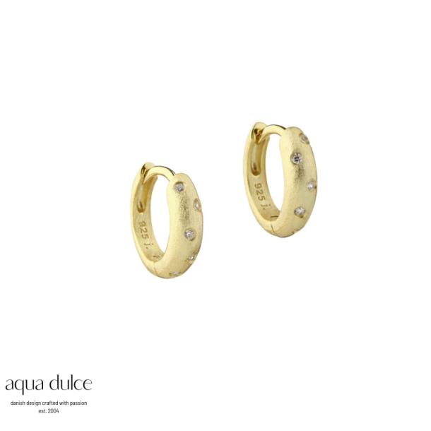 Aqua Dulce Dreamlit Hoop 12 mm s�lv forggyldt med zirkonia