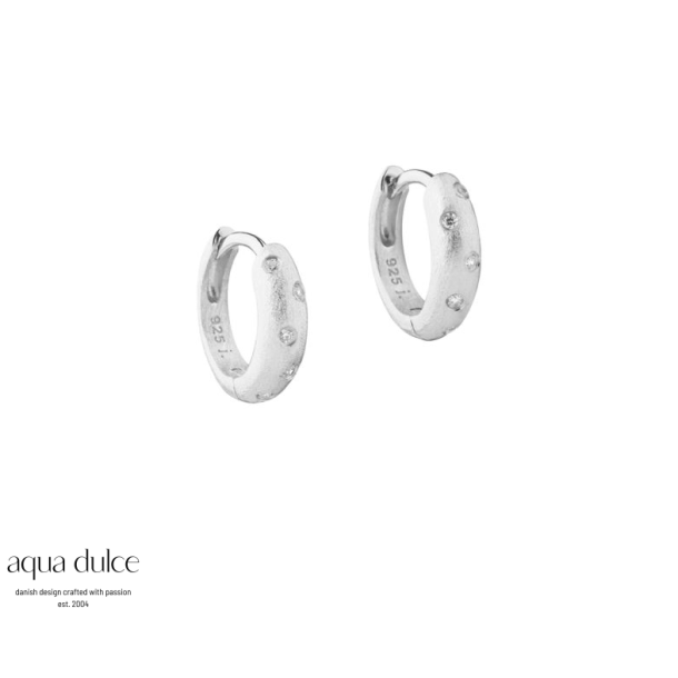 Aqua Dulce Dreamlit Hoop 12 mm s�lv creol med zirkonia