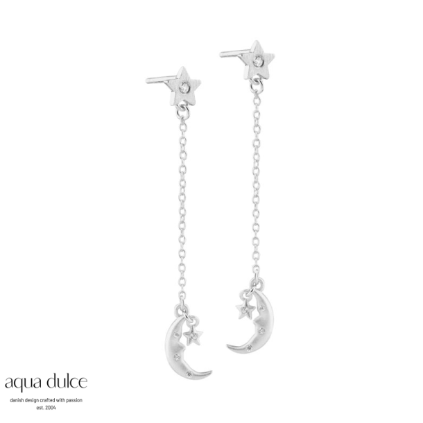 Aqua Dulce Dreamlit Long s�lv �reh�nger med zirkonia