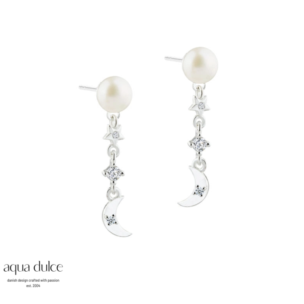 Aqua Dulce Dreamlit Pearl Charm s�lv �restik med ferskvandsperler