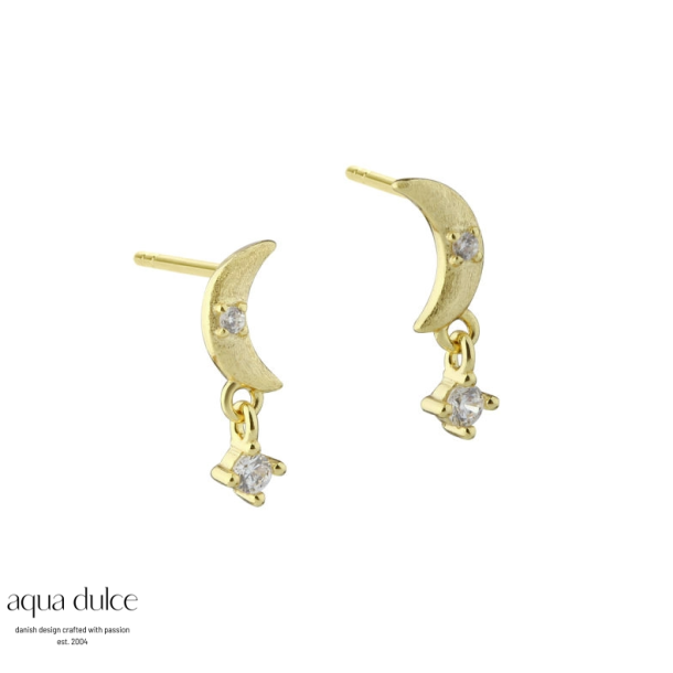 Aqua Dulce Dreamlit Mooncharm s�lv forgyldt �restik med zirkonia