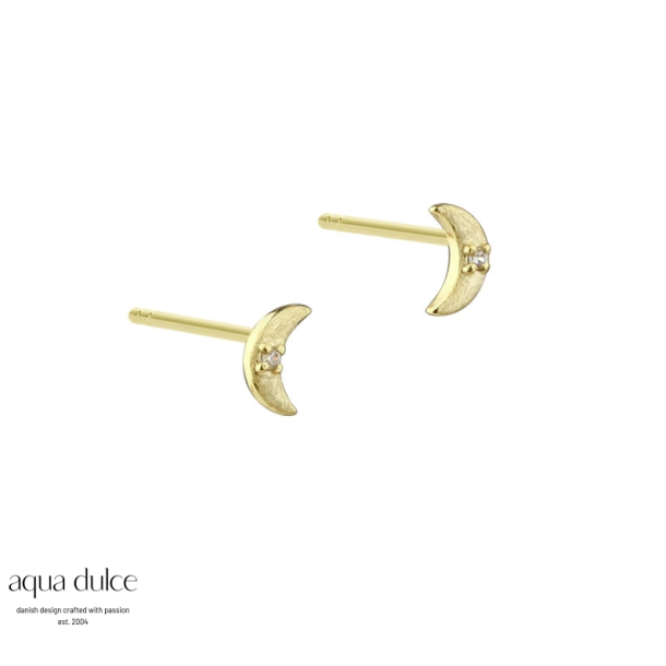 Aqua Dulce Dreamlit Moon s�lv forgyldt �restik med zirkonia