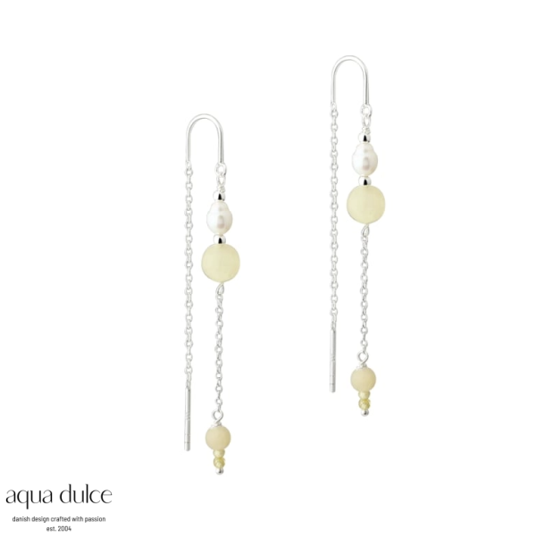 Aqua Dulce Moonlight �reh�nger s�lv med citrin/ferskvandsperler