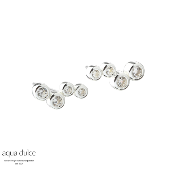 Aqua Dulce Nora dots �restikker s�lv med zirkonia