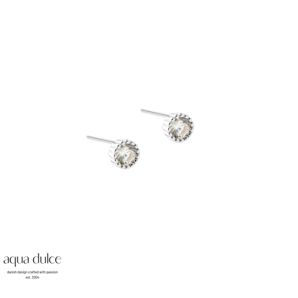 Aqua Dulce Lumi medium 5,5mm �restikker s�lv med zirkonia