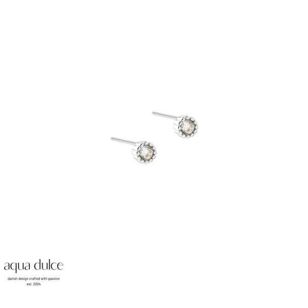 Aqua Dulce Lumi small 3,5mm �restikker s�lv med zirkonia