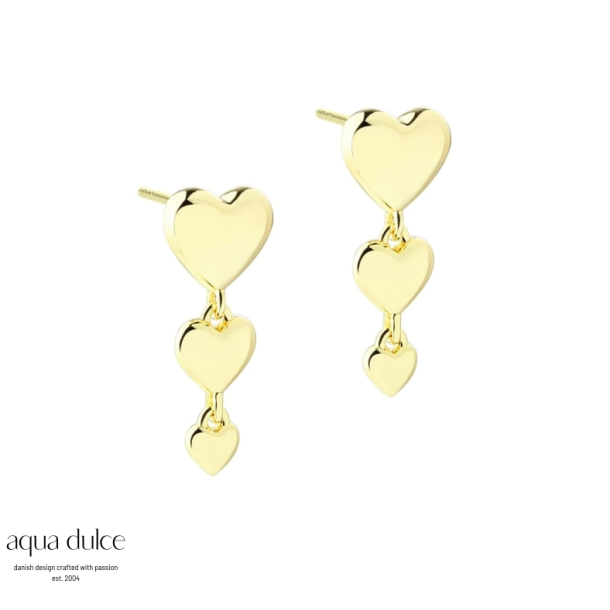 Aqua Dulce Karla &amp; Me long �restikker forgyldt s�lv
