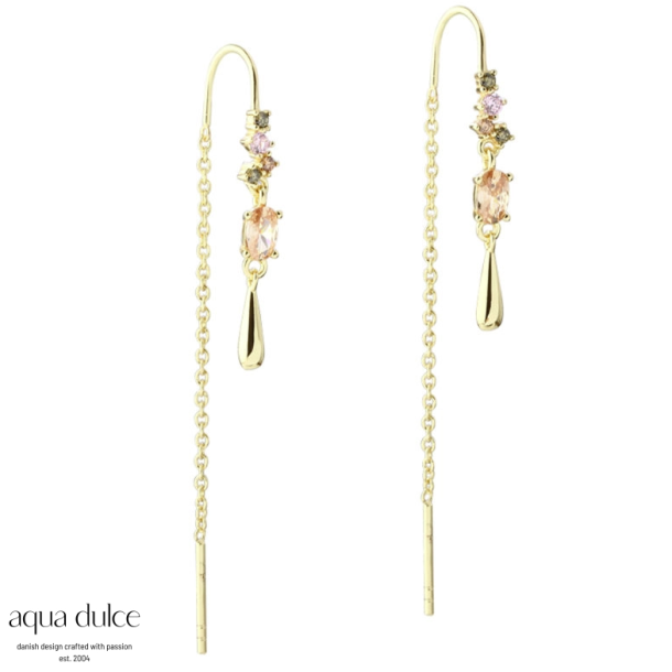 Aqua Dulce Blush drop �rek�der forgyldt s�lv med zirkonia