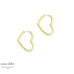 Aqua Dulce Love Me hjerte hoop stor forgyldt s�lv