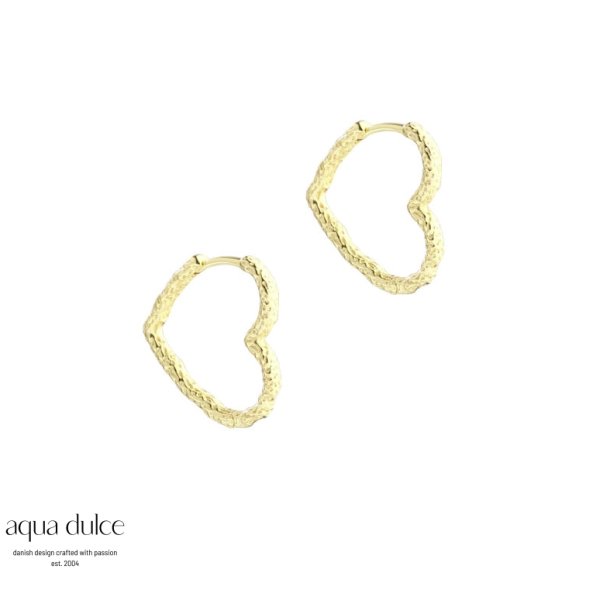 Aqua Dulce Love Me hjerte hoop stor forgyldt s�lv