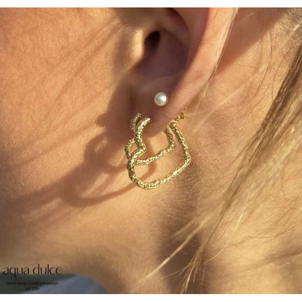 Aqua Dulce Love Me hjerte hoop stor forgyldt s�lv