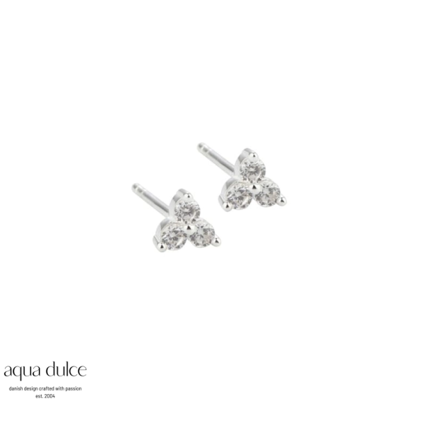 Aqua Dulce Gunnva white �restikker s�lv med zirkonia