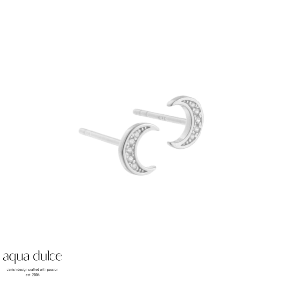 Aqua Dulce Moon �restikker s�lv med zirkonia