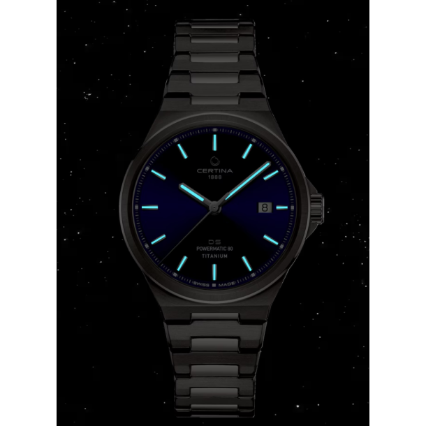 Certina DS 7 herreur titan powermatic med bl� skive