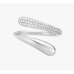 Georg Jensen Mercy twist ring 634N rhodineret s�lv med diamant pav� 0,37ct TW VS i st�rrelse 56