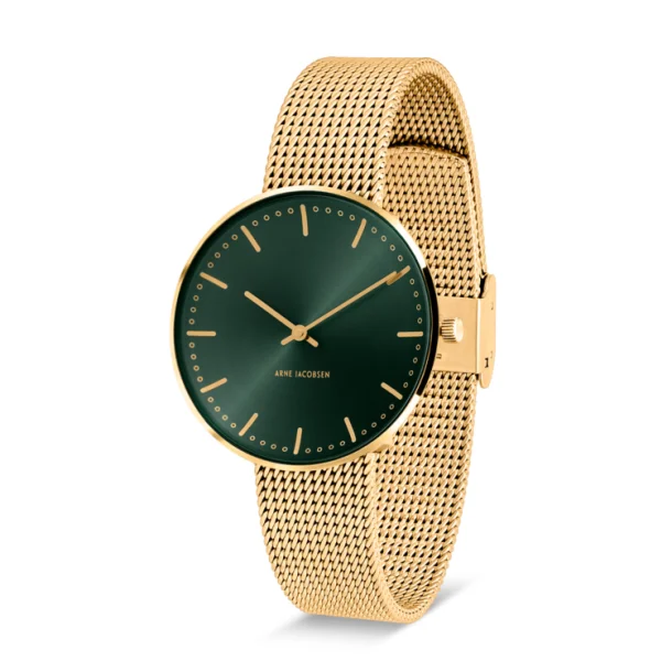 Arne Jacobsen City Hall Evergreen unisex armbndsur 34 mm