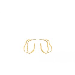 Double Wave hoops, lille, i forgyldt slv fra Pernille Corydon