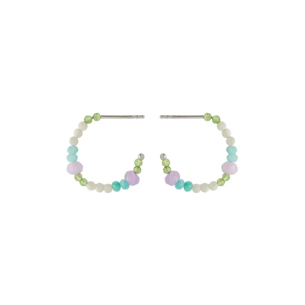 Sea Colour Hoops �reringe i s�lv m. mix sten fra Pernille Corydon