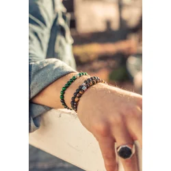 ColorUp Tiger Eye Green (6 mm) armbnd fra Alexander Lynggaard