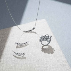 Moonlight Grapes reringe i oxideret sterling slv fra Georg Jensen