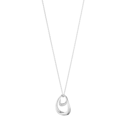 Offspring halskde med stort vedhng i slv med brillanter fra Georg Jensen