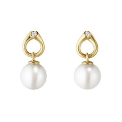 Magic �reringe i guld med perle og diamant fra Georg Jensen