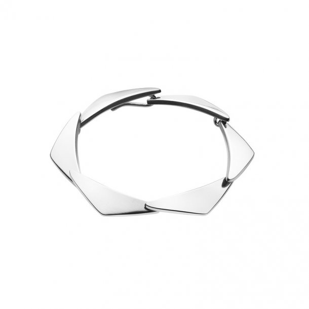 Peak armbnd i mat sterling slv fra Georg Jensen, Str. M/L